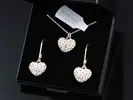 Strieborná súprava Swarovski Crystallized Elements – Srdiečko Crystal
