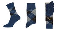 5 párov Ponožky Versace BUSINESS C177 | Veľkosť: 39-41 | Dark Blue-Grey
