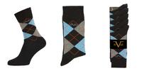 5 párov Ponožky Versace BUSINESS C180 | Veľkosť: 39-41 | Dark Black-Blue