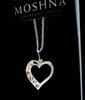 Strieborný náhrdelník aj s retiazkou Heart Crystal | Veľkosť: Dĺžka retiazky: cca 44 cm | Svetloružová / biela