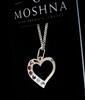 Strieborný náhrdelník aj s retiazkou Heart Crystal | Veľkosť: Dĺžka retiazky: cca 44 cm | Svetlofialová / biela