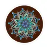 Ručne kreslené kozmetické zrkadlo (Design mandala / tyrkysová)