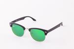 Slnečné okuliare Kašmír Clubmaster (zelené, zrkadlové sklíčka) | Čierna