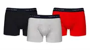 3 ks Pánske boxerky Tommy Hilfiger | Veľkosť: S | Čierna+červená+sivá