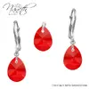 Strieborná súprava slzičky s kryštálmi Swarovski® Mini Pear Light Siam | Červená
