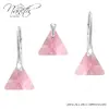 Strieborná súprava s kryštálmi Swarovski® Triangle Light Rose | Ružová