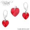 Strieborný srdiečkový set s kryštálmi Swarovski® Heart Light Siam | Červená