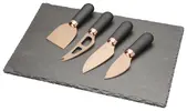Sada 4 nožov na syr - Brooklyn - Rosegold s kamennou doskou