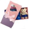 Darčekový box s macíkom a večnými ružami (modrý)
