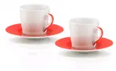Sada 2 hrnčekov a podšálok na cappuccino Bialetti