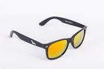 Čierne matné okuliare Kašmir Wayfarer - sklá oranžové zrkadlové