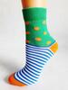 Bláznivé detské ponožky Pásiky s bodkami | Veľkosť: 33-36 | Zelená