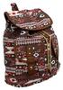 Plátený ruksak s indiánskym motívom 369203 | Hnedá