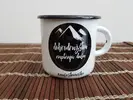 300 ml Krásny plechový hrnček Naše slovenské (Dobrodružstvá napĺňajú dušu - čierny+biely)