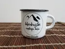 300 ml Krásny plechový hrnček Naše slovenské (Dobrodružstvá napĺňajú dušu - biely)