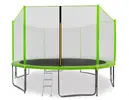 Trampolína Aga SPORT PRO s ochrannou sieťou + rebrík + vrecko na obuv (400 cm / Light Green)