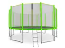 Trampolína Aga SPORT PRO s ochrannou sieťou + rebrík + vrecko na obuv (500 cm / Light Green)
