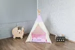 Teepee - Detský indánsky stan s vankúšikmi a podložkou - ružová