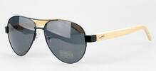 Slnečné okuliare s dreveným rámom | Čierna