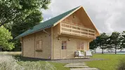 Dvojposchodová zrubová chata Langon (4 izby / 108,3 m²)