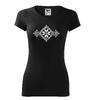 Dámske tričko s ľudovou výšivkou (krížiková) | Veľkosť: XS | Čierna