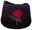 Dámska kabelka s ružou | Čierna