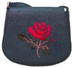 Dámska kabelka s ružou | Modrá