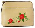 Väčšia dámska kabelka s ružou | Krémová
