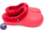 Dámske zateplené Clogs FLAMEshoes plné B-2002 | Veľkosť: 36 | Červená