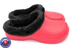 Dámske zateplené Clogs FLAMEshoes plné B-2002 | Veľkosť: 36 | Červená / čierna