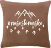 Obliečka na vankúš "Naše slovenské" | Veľkosť: 40 × 40 cm | Hnedá