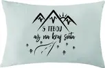 Obliečka na vankúš "S tebou až na kraj sveta" väčšia | Veľkosť: 40 × 60 cm | Biela