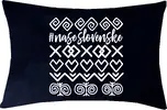 Obliečka na vankúš "Čičmany" väčšia | Veľkosť: 40 × 60 cm | Čierna