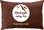 Obliečka na vankúš "Dobrodružstvá napĺňajú dušu" väčšia | Veľkosť: 40 × 60 cm | Hnedá