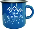 400 ml Plechový hrnček "S tebou až na kraj sveta" (modrý)