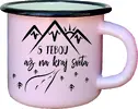 400 ml Plechový hrnček "S tebou až na kraj sveta" (ružový)