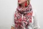 Elegantná dámska šatka | Ružové kvety
