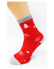Vianočné dámske ponožky | Veľkosť: 37 - 40 | Červená / stromček