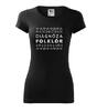 Dámske tričko s ľudovou výšivkou (Diagnóza folklór) | Veľkosť: XS | Čierna
