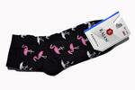Dámske ponožky "Daily socks" | Veľkosť: 37-40 | Čierna / plameniak