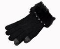 Huňaté dámske rukavice na dotykový displej | Čierna