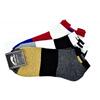 3 páry Dámske pruhované ponožky | Veľkosť: 35 - 38 | Čierna / biela / červená