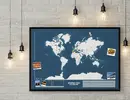 Kreatívna cestovateľská mapa sveta Classic (modrá)