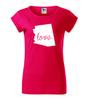 Dámske tričko Love | Veľkosť: M | Červený melír