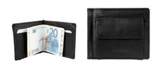 Kožená peňaženka EXCELLANC na sponu - čierna