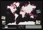 Kreatívna cestovateľská mapa pre páry alebo dvojice priateľov (čierna)