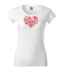Dámske vyšívané tričko (pávie srdce) | Veľkosť: XS | Biela