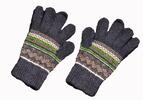 Pánske vlnené rukavice s nórskym vzorom | Hnedá