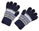 Pánske vlnené rukavice s nórskym vzorom | Modrá
