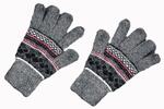 Pánske vlnené rukavice s nórskym vzorom | Tmavosivá